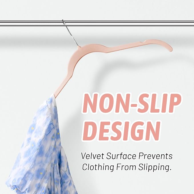 Sishynio Premium Velvet Shirt Hangers 30 Pack, Non-Slip 360° Swivel Hook Space-Saving Felt Hanger, Slim Flocked Hangers for Blouses, Strappy Dresses, Tank Tops(Pink) - Image 5