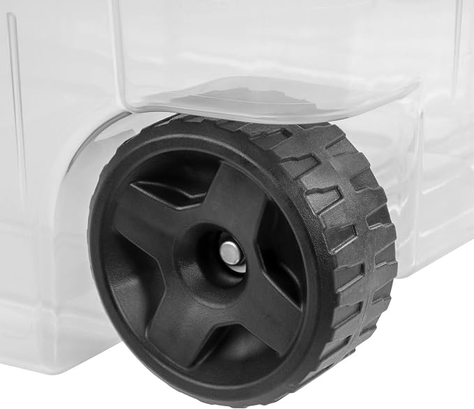 Ratiyae 160 Quart Wheeled Storage Box, Extra Large Durable Clear Plastic Bin, Latch Lid, Lt Green, 2 Count - Image 5