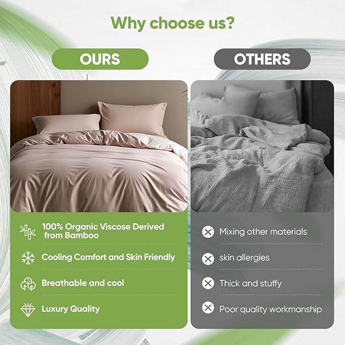 TWK Luxury Sheet Set, Genuine 100% Organic Viscose Derived from Bamboo, Cooling & Breathable, Silky Soft, Bedding Sheets & Pillowcases (Sand, Full)
