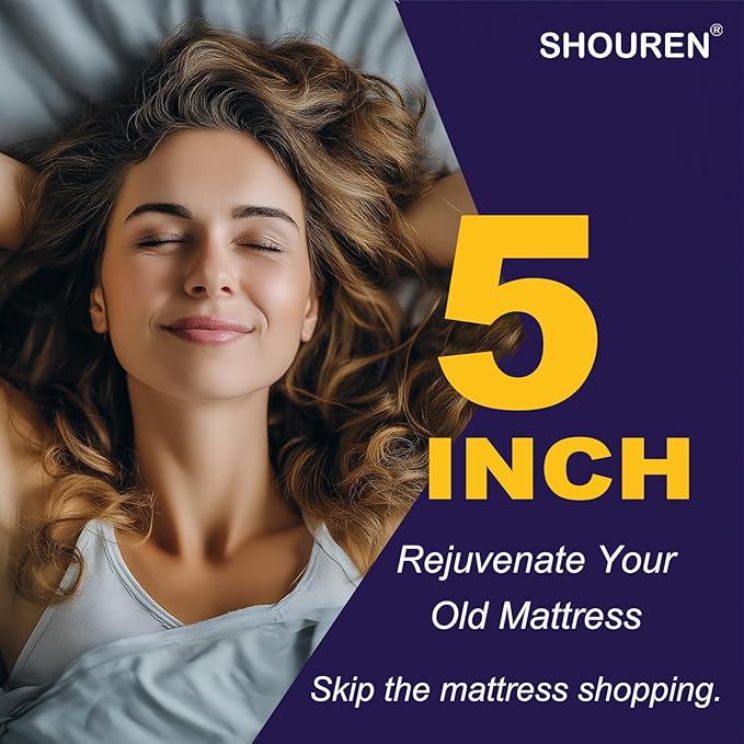 SHOUREN Memory Foam Mattress Topper King, Extra Soft Pillow Top Bed Topper for Back Pain Relief, Fluffy Shredded Memory Foam Filling with Down Alternative Cover, 78x80x5