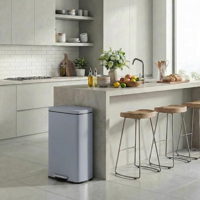 13.2 Gal Kitchen Trash Can, 50L Recycling or Garbage Bin, Brushed Stainless Steel Waste Basket, Soft&Quiet Close Dustbin, with Step-On Pedal, Removable Inner Bucket, for Home, Office, Living Room - Image 7