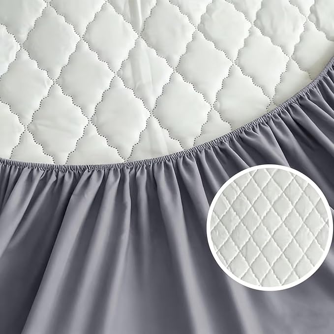 Shatex Queen Size Mattress Pad - Breathable Quilted Mattress Topper Protector with 8-16 Inches Deep Pocket, Machine Washable (60x80inch,Grey)