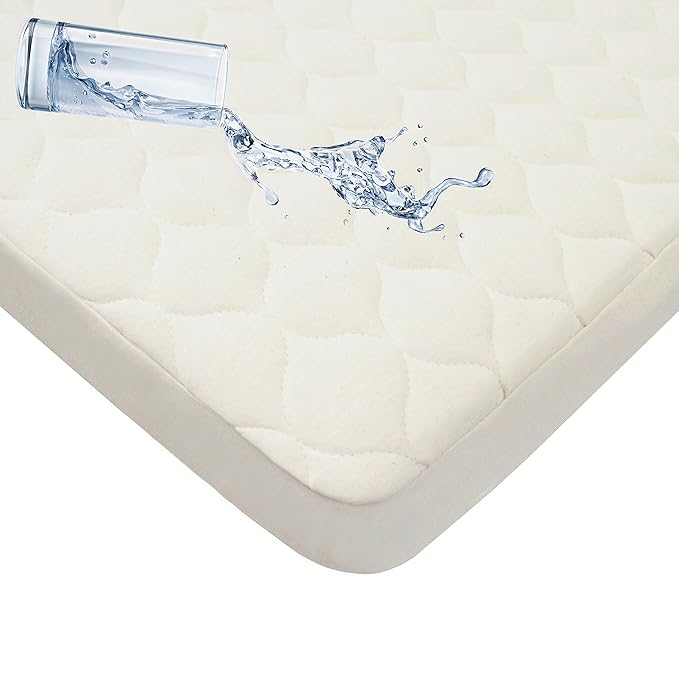 American Baby Company Waterproof Pack N Play Playard Mattress Protector, Quilted Fitted Protector Pad Cover Made with Organic Cotton Top Layer, 39" x 27" (Pack of 2)