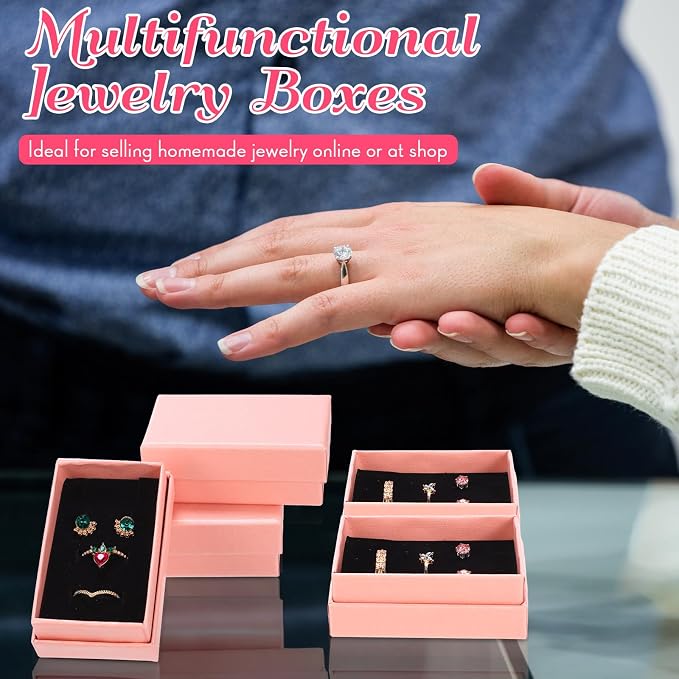 Batiyeer 36 Pcs Cardboard Jewelry Gift Boxes Jewelry Boxes Packaging Small Earring Gift Box with Lids for Necklace Ring Bracelet Party - Image 7