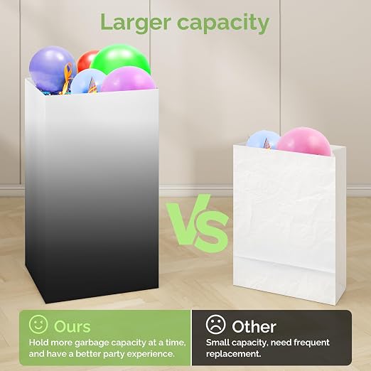 4 Pack Extra Large Disposable Trash Cans, Reusable Portable Garbage Can, 13 Gallon (21.6" H x 13.5" W x 10" D), Extra Thick Recycled Cardboard Portable Garbage Can and Recycling Bins,Black Gradient - Image 3