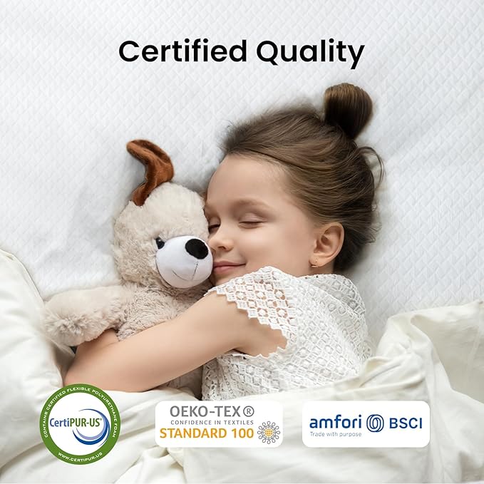 Marsail Twin Size Memory Foam Mattress Topper, 4 Inch Cooling Gel Infused with Soft Cover, CertiPUR-US and Oeko-TEX Certified, Sofa, RV, Camping
