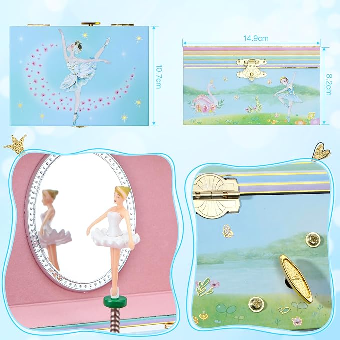 Ballerina Musical Jewelry Box for Little Girls - Keepsake Box for Jewelry & Treasures - Perfect Birthday or Holiday Surprise for Daughter, Granddaughter & Niece - Image 2