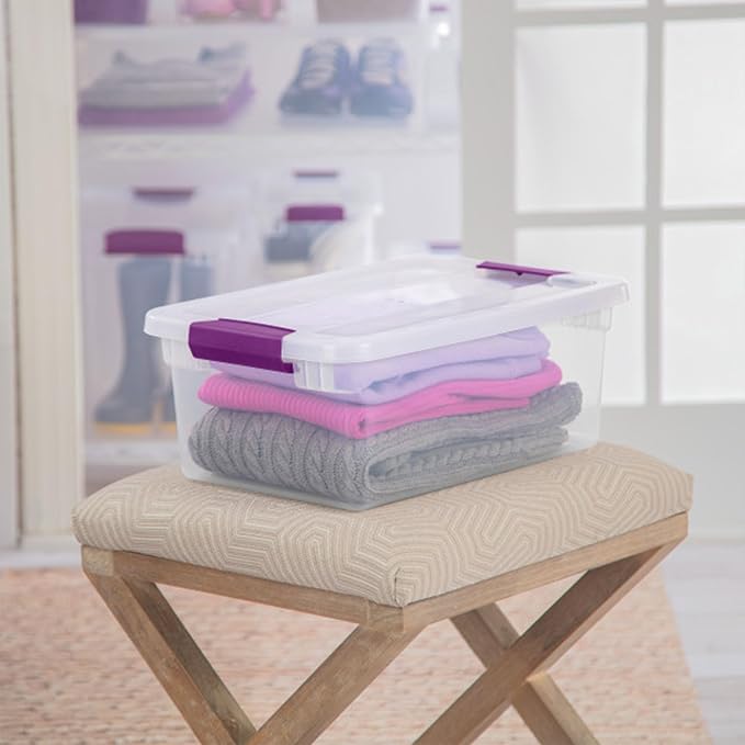 Sterilite 12-Pack ClearView Latch Box, Stackable Organizer Bins with Lids, 15 Quart - Clear Plastic Organization Containers for Closet, Bedroom, Shelving Units and Home or Office Storage - Image 5