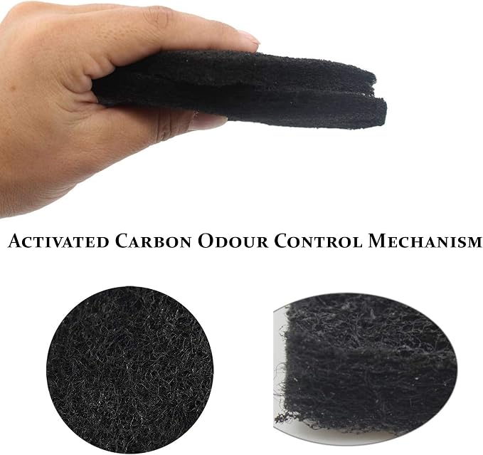 RED FACTOR 8 Pack Extra Thick Charcoal Filters for Kitchen Compost Bins - Activated Carbon Replacement Filters for Odor Free Buckets (4 Round, 4 Square) - Image 4