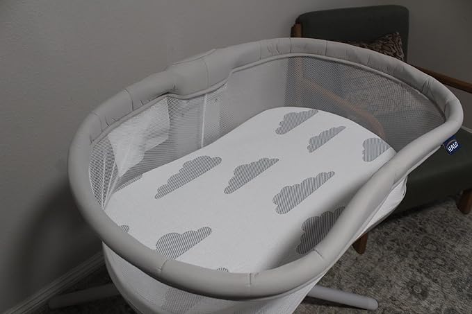 Baby Bassinet Mattress Topper, Waterproof Replacement Pad with Removable & Washable Mattress Covers (for Halo Bassinest Sleepers)