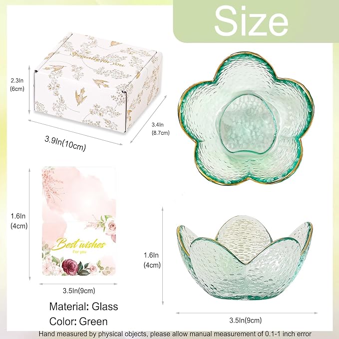 Binoster Friendship Gifts For Women Jewelry Dish Glass Ring Dish Jewelry Tray Cute Vanity Organizer Room Decor Jewellery Tray Trinket Dish Cute Bedroom Decor Christmas House Warming Gifts for women - Image 5