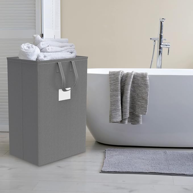 75L Large Laundry Hamper with Handles, Dirty Clothes Hamper for Bedroom Waterproof, Freestanding Tall Laundry Basket Waterproof, Hamper for Bedroom, Bathroom, Dorm, Toys Storage(Grey） - Image 7