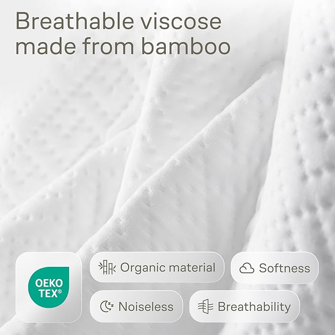 Niagara 2 Pack Viscose Made from Bamboo 100% Waterproof Crib Mattress Protector, Soft Breathable Crib Mattress Protector with Deep Pocket, Crib Mattress Pad for Toddler and Baby (52x28, Gray)