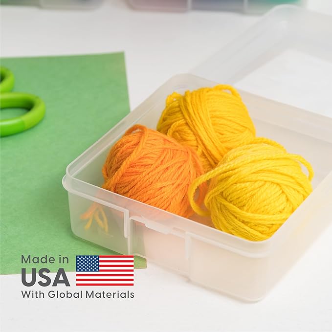 IRIS USA Pencil Case Boxes, 10-Pack, |Made in USA|, Plastic Bead Organizing Containers with Snap Lid for Arts, Crafts, Ephemera, Stickers, & Dance Cheer, Clear - Small - Image 4