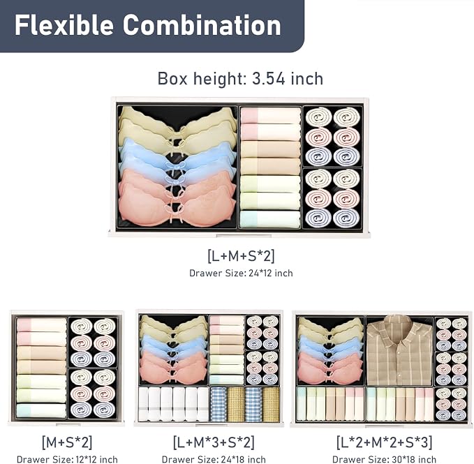 DIMJ Drawer Organizer Clothes- 26 Pack Baby Dresser Organizer for Nursery, Small Fabric Closet Drawer Organizer Bins for Underwears Socks, Foldable Storage Dividers Organization for Bedroom - Image 4