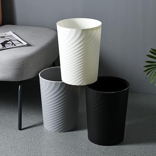 Bathroom Trash Can 1.8 Gallon Small Waste Basket Garbage Can for Dorm Kitchen Toilet Office Bedroom, 2 Pack White - Image 7