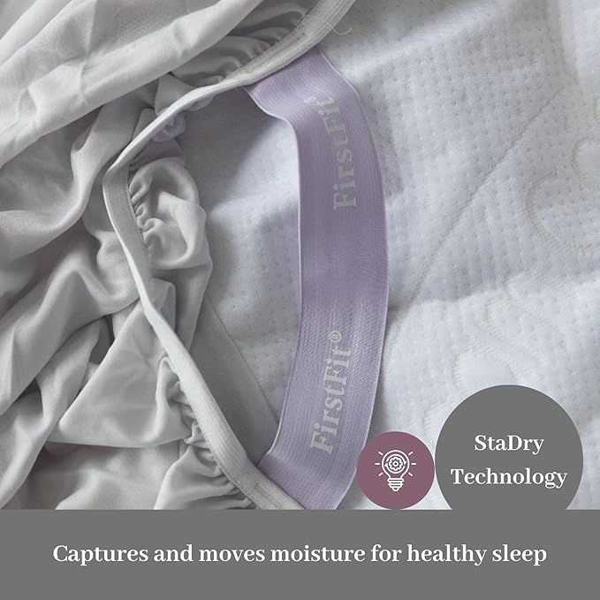 DreamFit 4-Degree Dream Cool Performance Fabric Mattress Protector, Split King, White