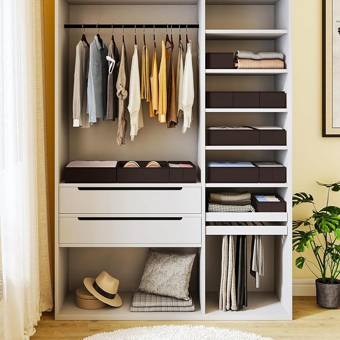 DIMJ Drawer Organizer 15 Pack - Foldable Baby Organizers and Storage & Dresser Organizer for Nursery, Bedroom, Closet - Nursery Organization Dresser Dividers for underwear, Sock, Bra, Belt, Tie, Brown - Image 6