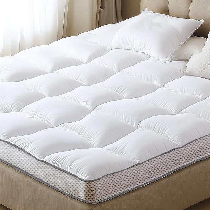 SHOUREN Memory Foam Mattress Topper Queen for Back Pain Relief, 2In Thick Plush Gel Foam Bed Topper 1700 GSM, Smooth & Supportive Pressure Relief, 80" x 60"