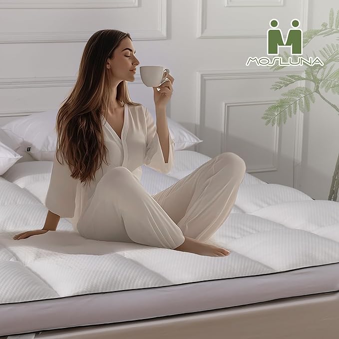 3 Inch Memory Foam Mattress Topper Queen Size, Extra Soft Pillow Top Mattress Topper, Fluffy Shredded Memory Foam Filled, Breathable Mattress for Back Pain Relief, 60x80 in.