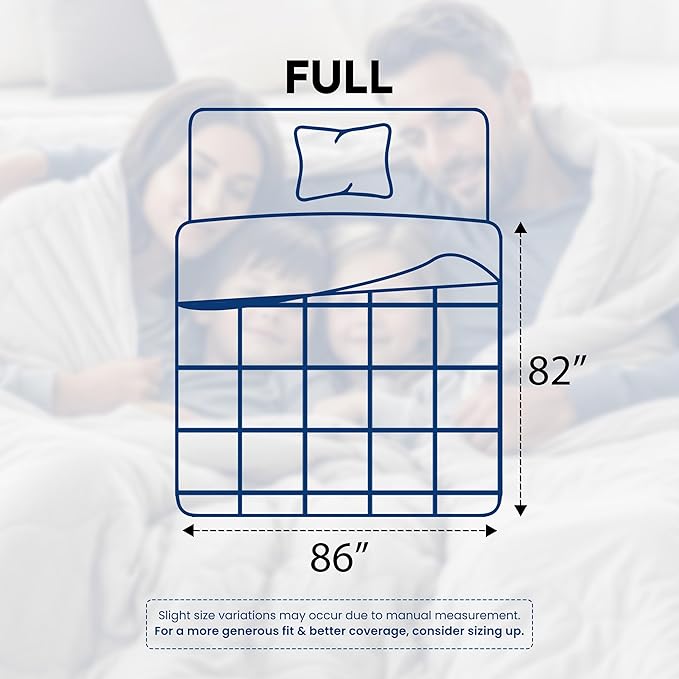 Utopia Bedding Comforters Full Size, All Season Duvet Insert, Down Alternative Box Stitched Bed Comforter with Corner Tabs, Machine Washable (White, Pack of 4)