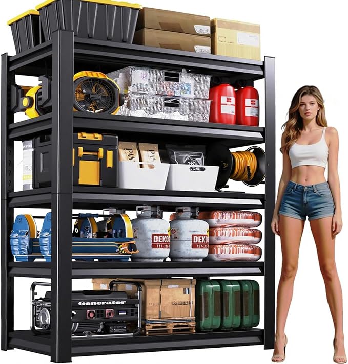 Garage Storage Shelves 5-Tier,Garage Storage System Shelves Adjustable,Storage Shelving for Basement,Pantry,Kitchen,Warehouse (1, 72''H x 36''W x 16''D) by LBVSKKSteelProducts