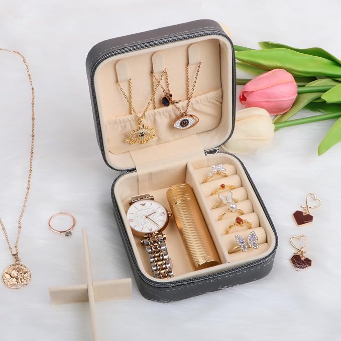 17Dec 6-Pack Small Travel Jewelry Case Organizer,Mini Travel Essentials for Women,Bridesmaid Gifts Birthday Gifts for Women,Small Jewelry Box for Girls 8-12 - Image 9
