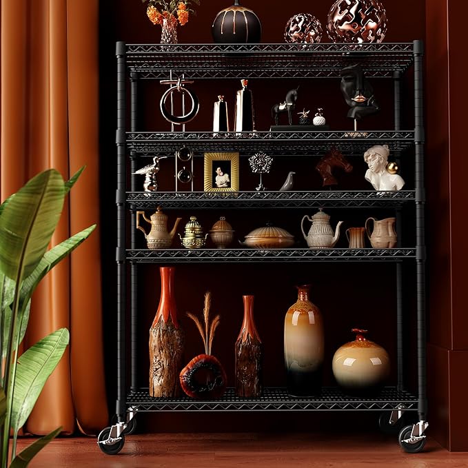 IZEUK Garage Shelving Wide Storage Shelves 5 Tier Metal Shelves 4000 LBS Heavy Duty Adjustable Utility Shelf Rack Black 23.6" D x 53.1" W x 73.6" H - Image 5