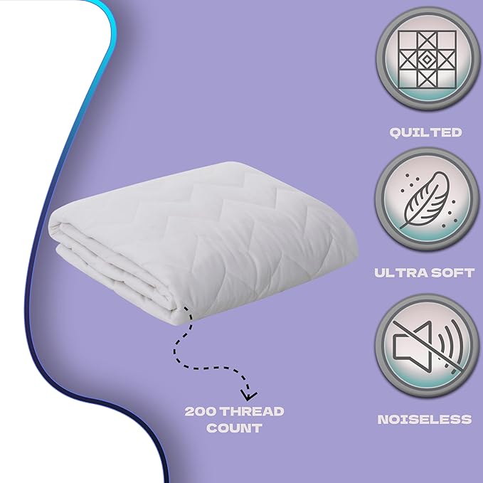Waterguard Quilted Cotton Mattress Pad - RV Size 48” x 75" - Soft, Comfortable, and Fluffy Mattress Pad - Waterproof Mattress Protector Stretched 13" for Snug Fit on Regular Sized Mattress.