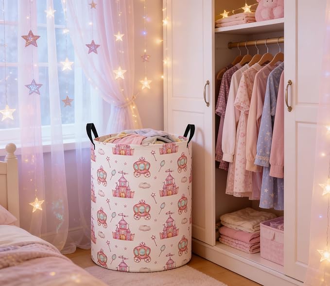 Baby Laundry Basket Baby Nursery Hamper Kids Laundry Basket Toy Storage Bin for Boys Room Decor Gift Baskets for Bedroom Bathroom(Castle) - Image 7