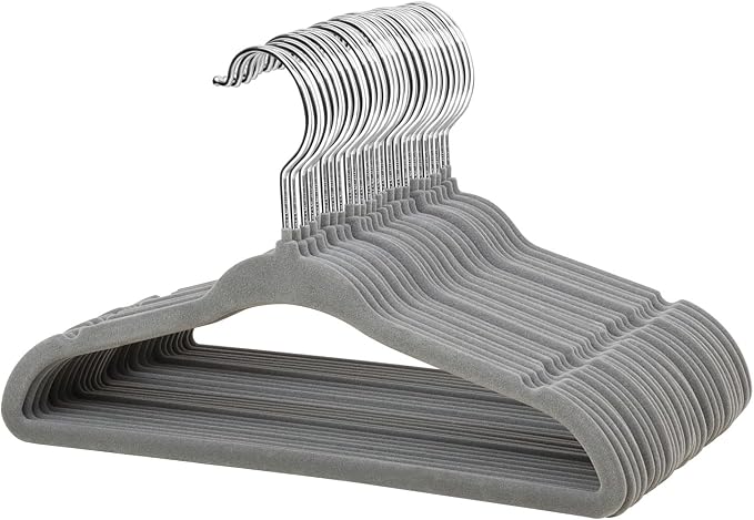 ManGotree Baby Clothes Hangers, Velvet Kids Toddlers Coat Hangers with Ultra Thin & Non-Slip Design (30 Pack, Gray) by ManGotree