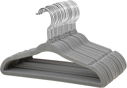 ManGotree Baby Clothes Hangers, Velvet Kids Toddlers Coat Hangers with Ultra Thin & Non-Slip Design (30 Pack, Gray) by ManGotree