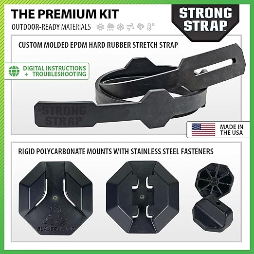 Blazer Brand Strong Strap Lid Lock for 32–96 Gallon Garbage Cans (1 Starter Kit) Long Lasting, No Tools Required, Stretch to Latch, Mitigate Pests, Wind, Overflow, and Spillage - Image 7