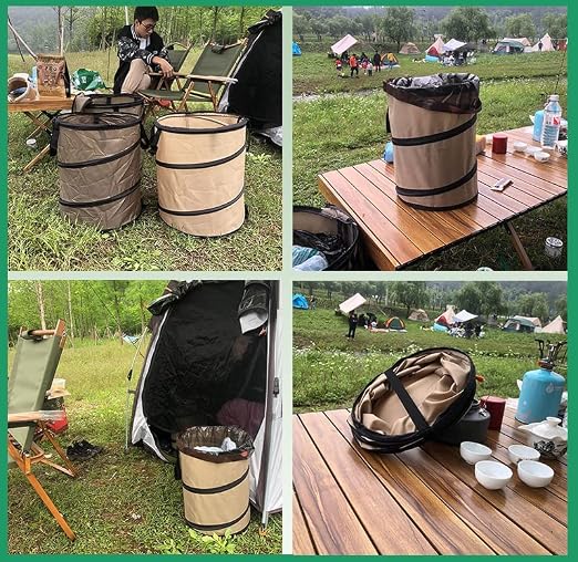 Collapsible Trash can/Folding Garbage Cans,Portable Trash can,Pop Up Trash Can,for Camping Garbage Can Collapsible,Clothes and Toys Recycle bin (Black) - Image 5