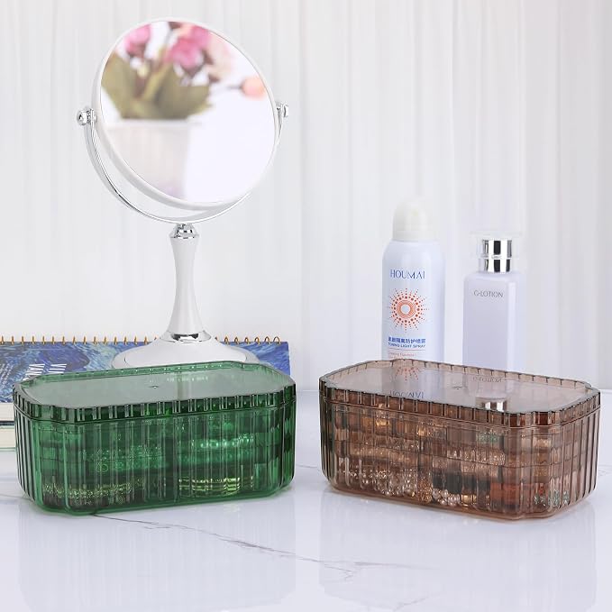 LETURE 3-Layer Jewelry Organizer Box for Earrings, Rings, Necklaces, Bracelets, Clear Plastic Bead Storage Containers for Crafts (Coffee) - Image 8