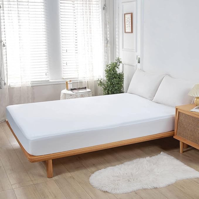 Kingnex Twin XL Mattress Protector Waterproof for Extra Long Twin College Dorm Bed Fitted Sheet Style Mattress Cover