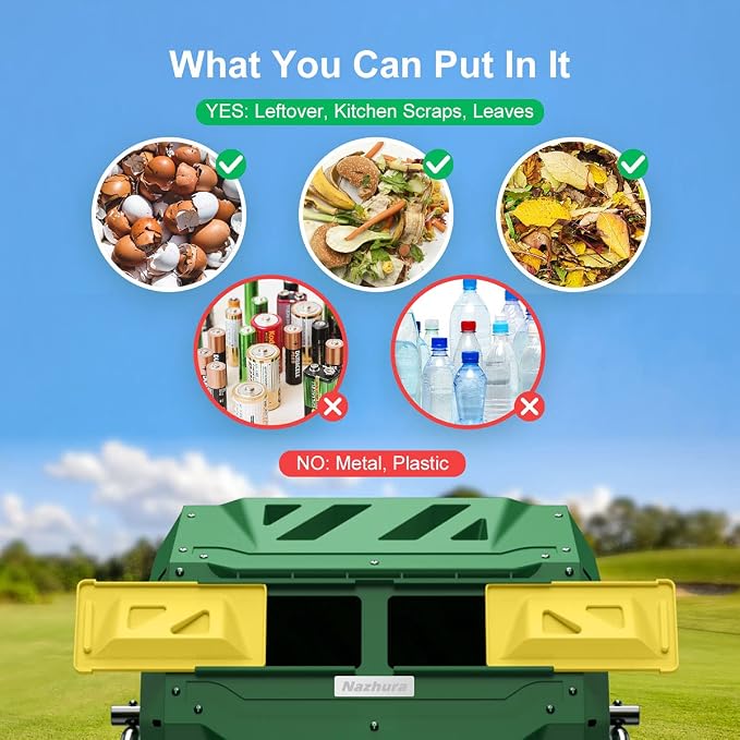 Compost Tumbler Bin Composter Dual Chamber 43 Gallon (Bundled with Pearson's Gardening Gloves) - Image 5