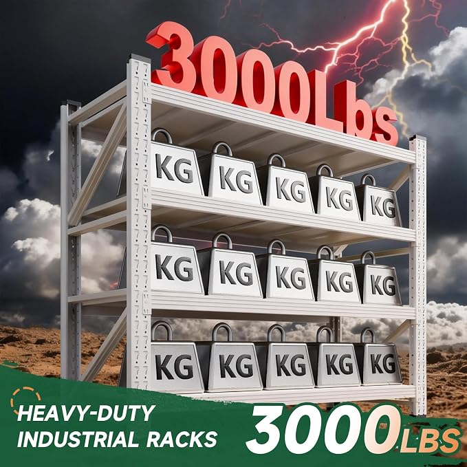 Letaya 3000LBS Storage Shelves Heavy Duty,70" H Garage Shelving Units, 4 Tier Adjustable Utility Rack Shelf,Large Metal Industrial Shelves,for Shop,Warehouse,Basement (48" W x 24" D x 70" H) - Image 3