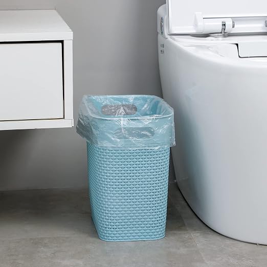 UUJOLY Plastic Small Trash Can Wastebasket, Garbage Container Basket for Bathrooms, Laundry Room, Kitchens, Offices, Kids Rooms, Dorms, (Blue, 3 Gallon) - Image 2