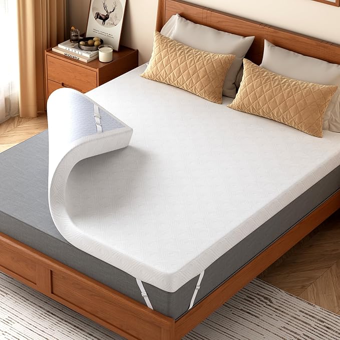BedsPick Twin Mattress Topper, 3 Inch Gel Memory Foam Mattress Topper for Dorm & College Students - with Soft Cover, Pressure Relief, CertiPUR-US Certified