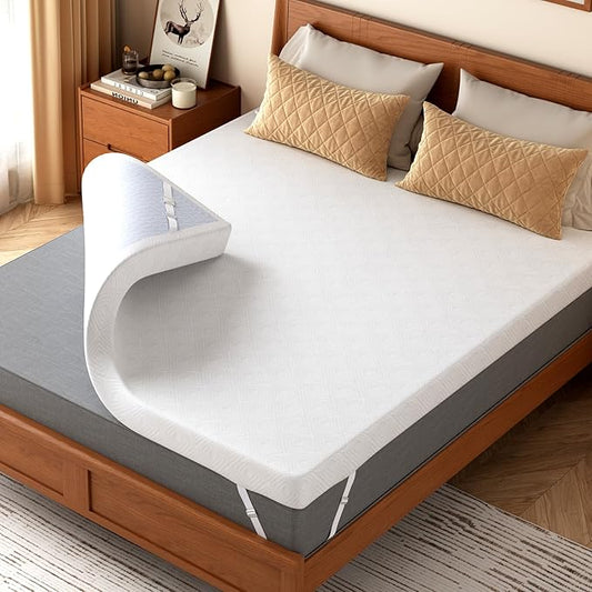 BedsPick Twin Mattress Topper, 3 Inch Gel Memory Foam Mattress Topper for Dorm & College Students - with Soft Cover, Pressure Relief, CertiPUR-US Certified