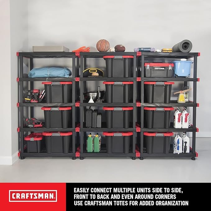 CX Craftsman 5-Tier Highly Durable Storage Rack, 5 Shelves That Support up to 200lbs/shelf, Organization and Storage, Weather-Resistant Design, Easy Assembly, American Made (72.3”H x 40”W x 24”D) - Image 4