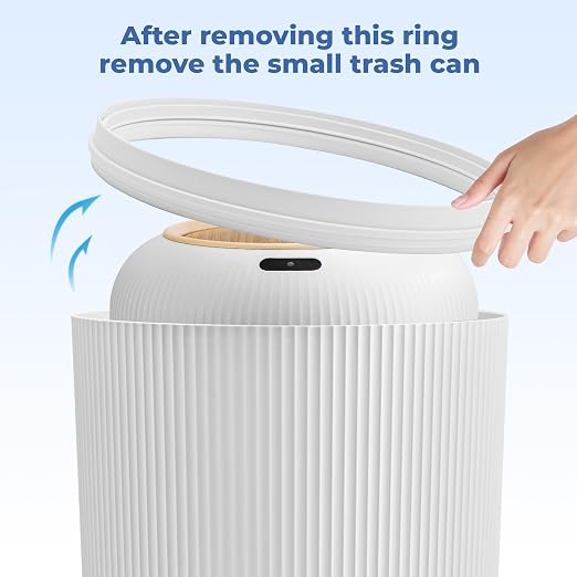 Pukomc 2 Pack Automatic Trash Can 12L /3 Gallon and 10L /2.64 Gallon Bathroom Trash Bin with Lid Touchless Small Smart Motion Sensor Garbage Cans for Kitchen, Bathroom,Living Room and Bedroom - Image 3
