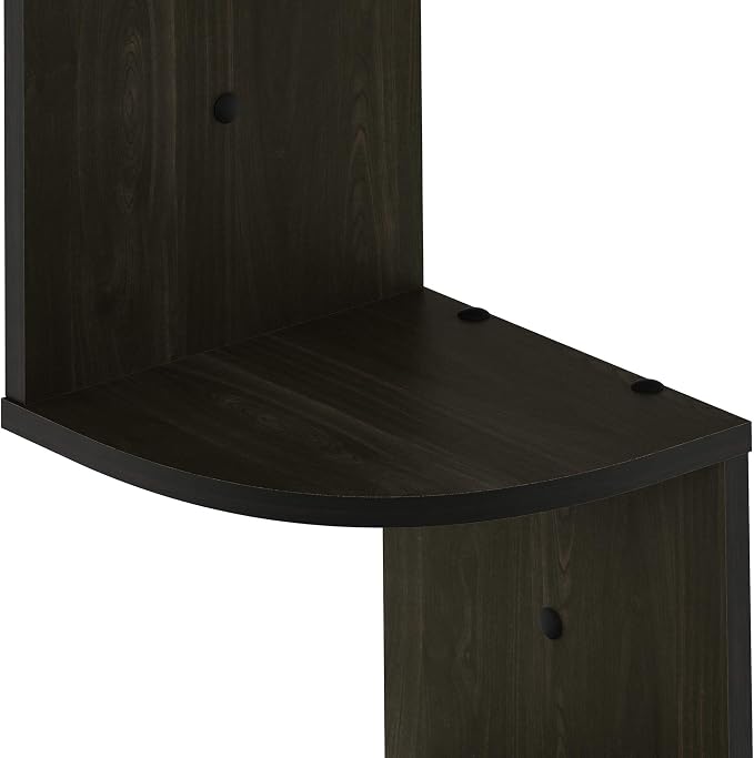 Furinno Rossi Wall Mount Floating Corner Shelf, 3-Tier Radial Set of 2, Espresso - Image 9
