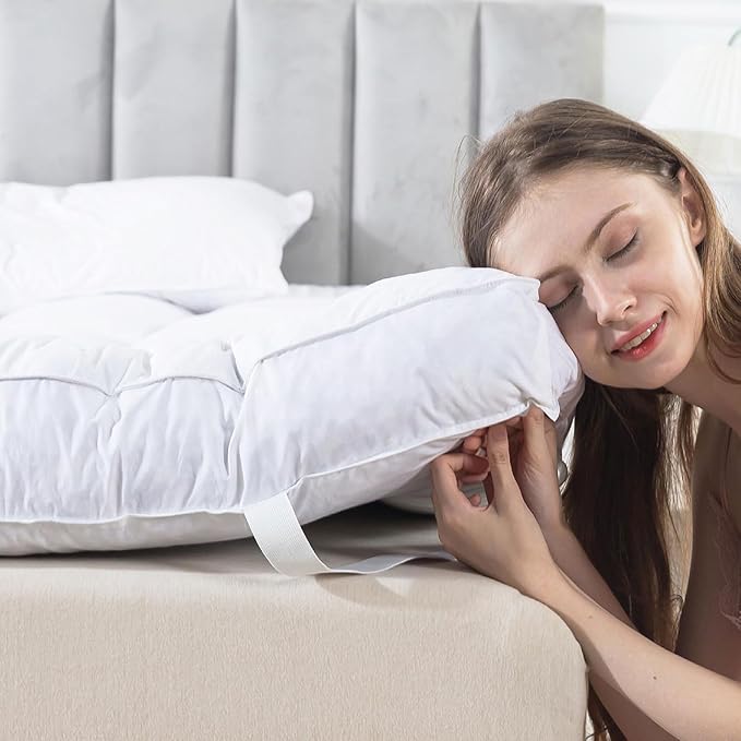 WhatsBedding 5 Inch Feather Bed Mattress Topper,Duck Feather Memory Foam Mattress Topper, Thickened Topper Layer, Twin