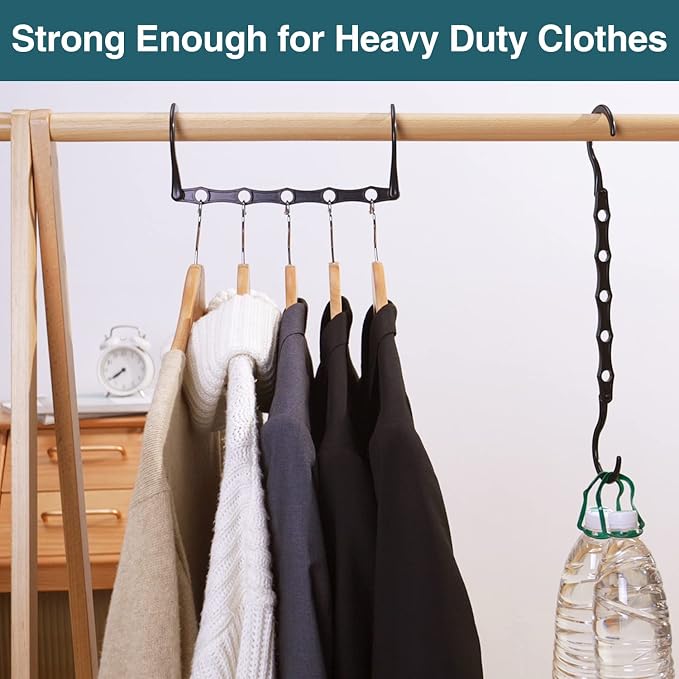 AMKUFO 12 Pack-Closet-Organizers-and-Storage, Hangers-Space-Saving-for-Closet-Organization, Clothes-Hanger-Space-Saver-for-College-Dorm-Room-Essentials, Small-Apartment-Storage - Image 6