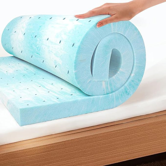 EGO Topper 2 Inch King Memory Foam Mattress Topper, Gel Foam Mattress Topper for Pressure Relief, Ventilated Design Bed Topper in a Box, CertiPUR-US Certified, 76"×80", Medium
