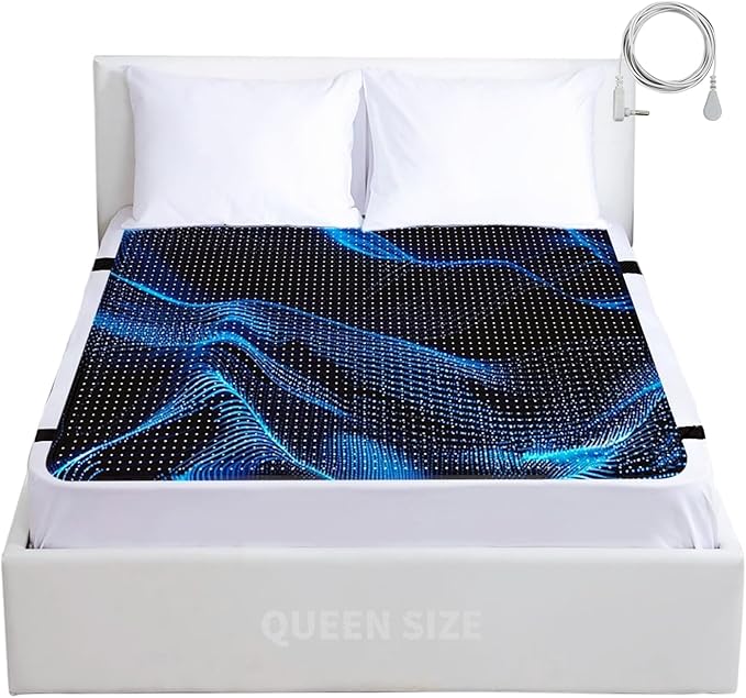Grounding Mat for Bed, OuDilee Grounding Sleeping Mat Queen Size, Anti-Slip Earthing Pad with Grounding Cord for Relieve Pain & Better Sleep (Queen)