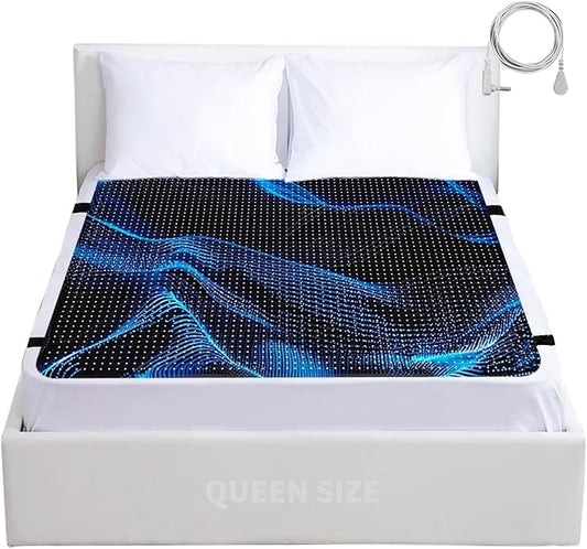 Grounding Mat for Bed, OuDilee Grounding Sleeping Mat Queen Size, Anti-Slip Earthing Pad with Grounding Cord for Relieve Pain & Better Sleep (Queen)