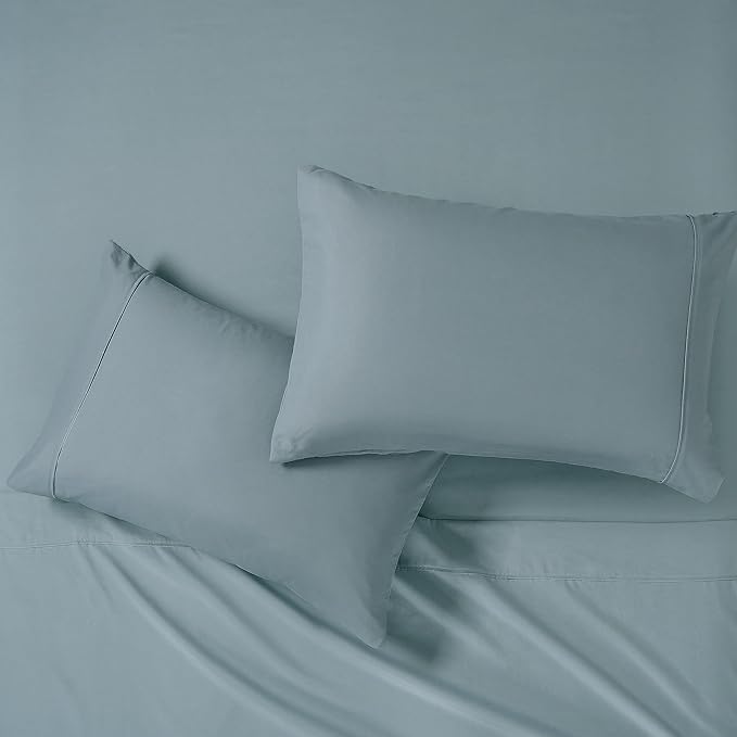 Modern Threads Soft Microfiber Solid Sheets - Luxurious Microfiber Bed Sheets - Includes Flat Sheet, Fitted Sheet with Deep Pockets, & Pillowcases Ocean King